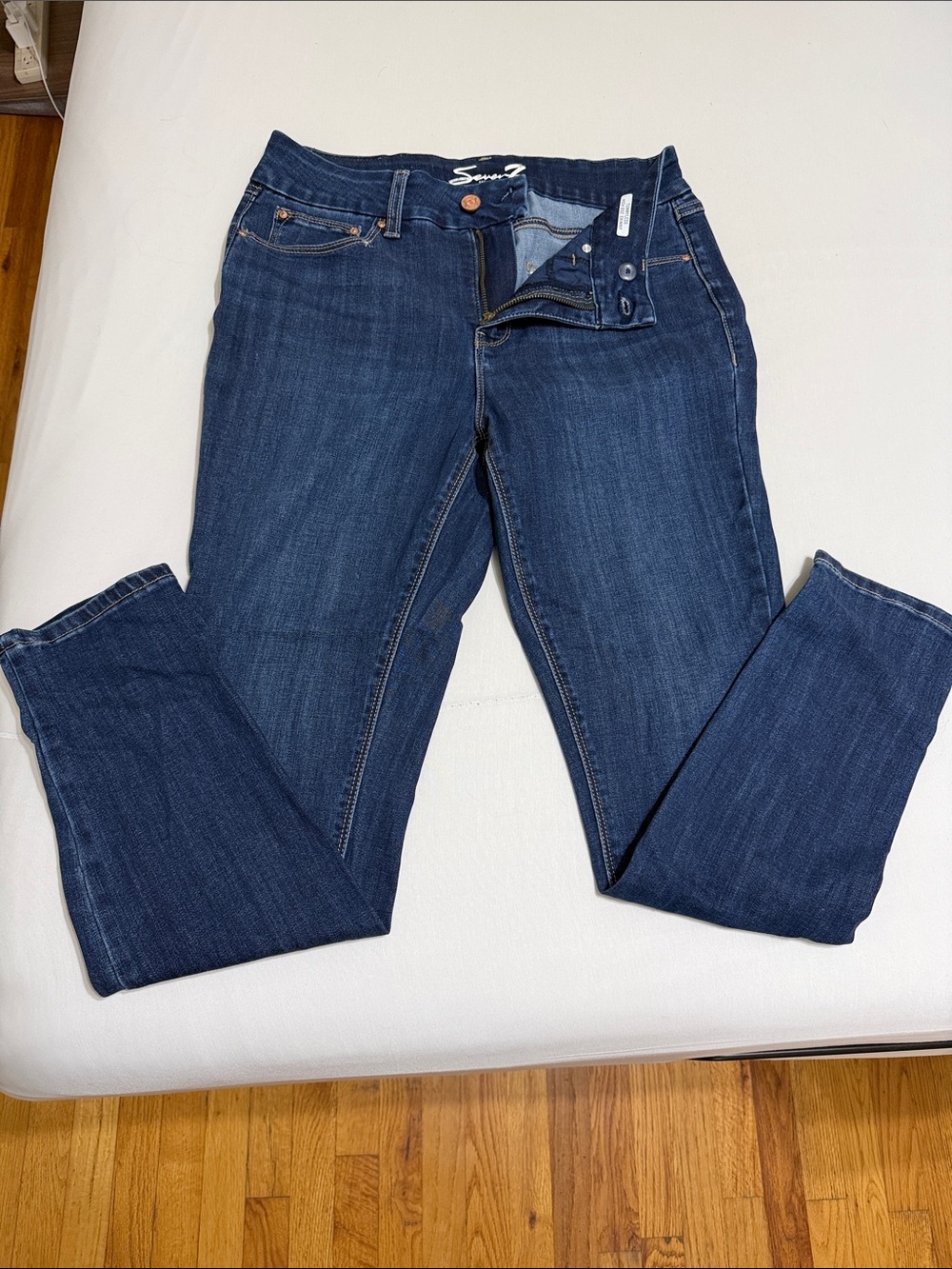 Seven7 Women's Dark Blue Skinny Jeans - Classic Stretch Denim